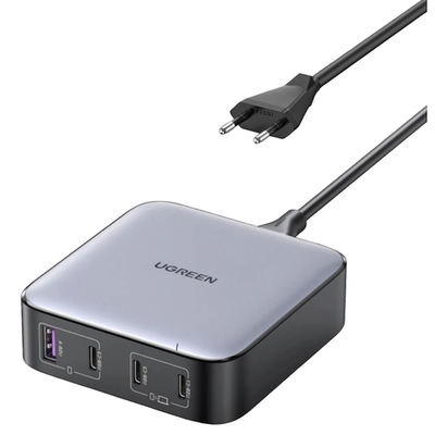 Сетевое зарядное устройство Ugreen Nexode мощностью 100 Вт (3 USB-C, USB-A) (GaN) (CD328) Настольный многопортовый мощный адаптер питания. Есть поддержка PD