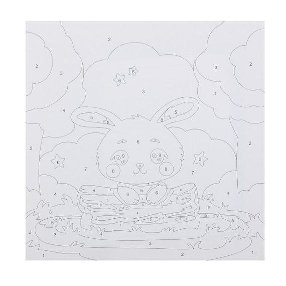 Nömrəli Rəngləmə Lori Çərçivədə (20*20) &quot;Зайчик в лесу&quot;