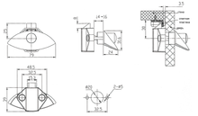 Кнопка-замок мебельный BL03-CH (зеркальный)