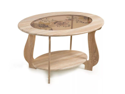 Стол журнальный СЖ-25 с рисунком Р-1/дуб сонома