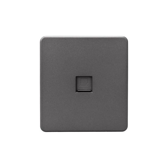 Розетка ROUND компьютерная RJ45 кат6 с/у титан KRANZ