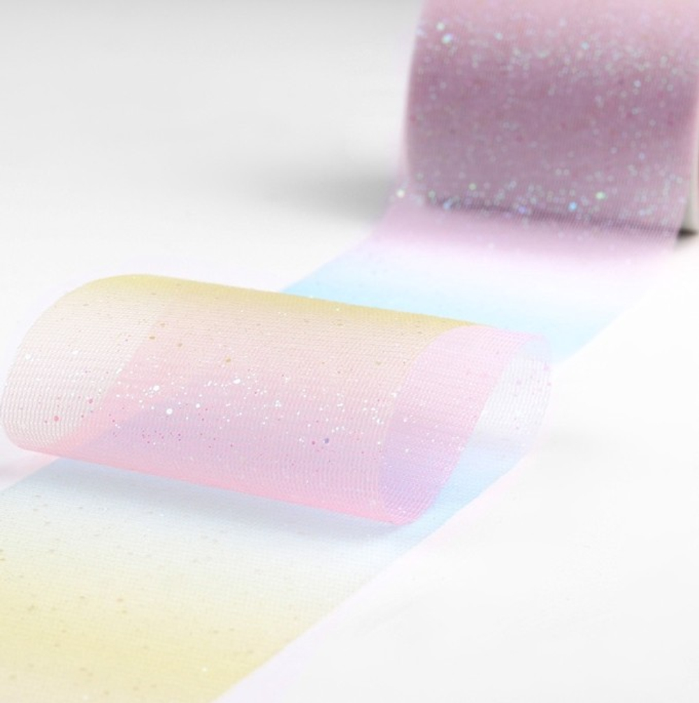 Фатин с глиттером "Радуга" 7,5 см