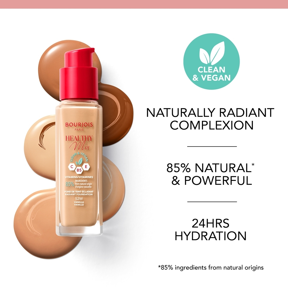 Bourjois Healthy Mix - осветляющий увлажняющий тональный крем 24 часа., 30 ml