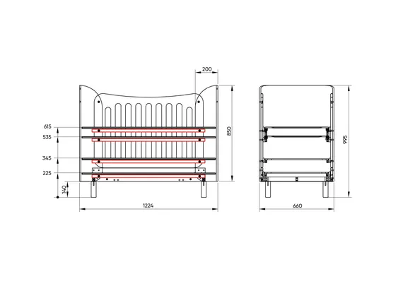 Кроватка KIDI Soft mini cпальное место 60*120 см (бирюзовый)