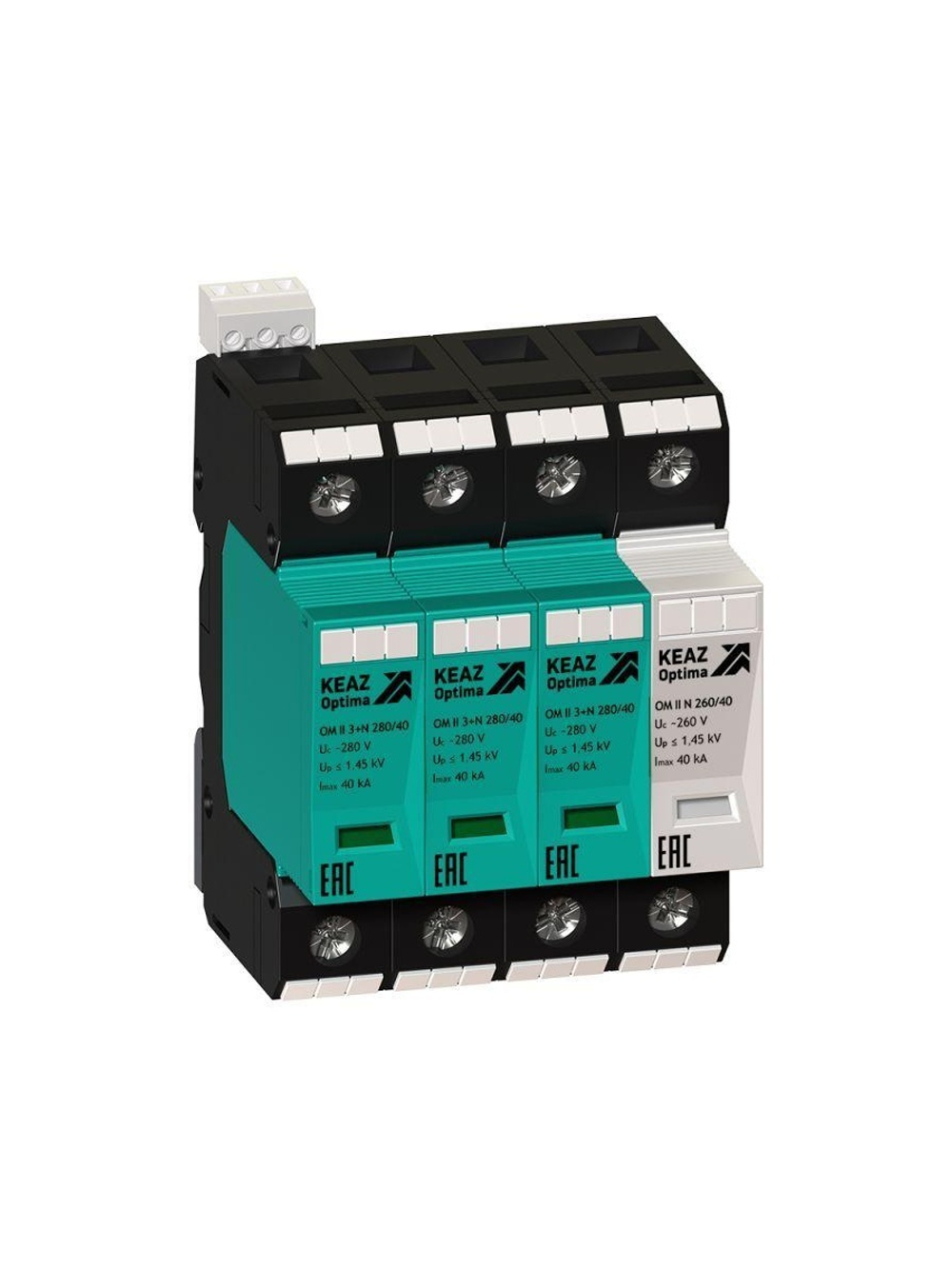 Ограничитель импульсных перенапряжений (УЗИП) OptiDin OM II 3+N 280/40 КЭАЗ 114311