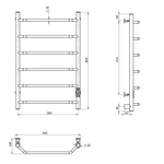 Полотенцесушитель электрический ЛЦ 80х50 6 пер ТРАПЕЦИЯ унив (скрыт подкл, таймер, 296Вт) ТРУГОР