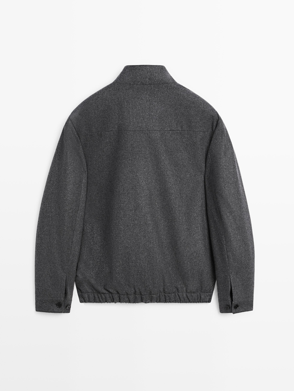 Massimo Dutti Бомбер из смесовой шерсти, серый