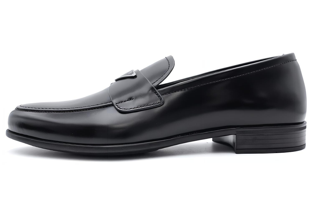 PRADA Brushed Leather Penny Loafers