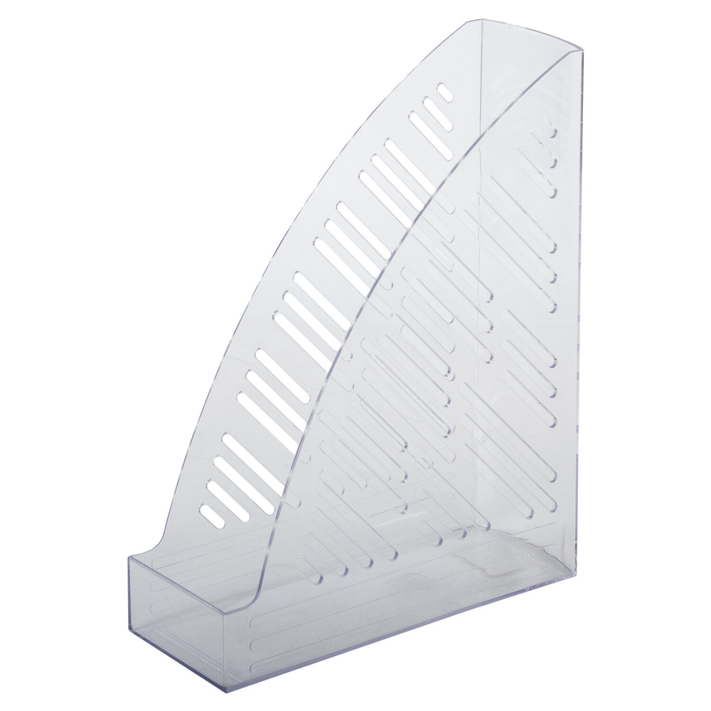 Лоток вертикальный для бумаг BRAUBERG "Standard+" 250х90х300 мм прозрачный (5 штук в упаковке)