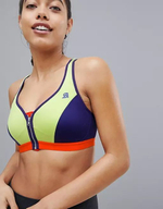 Спортивный бюстгальтер с фронтальной застежкой-молнией (Размер: 85B) (Цвет: разноцветный)