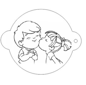 Трафарет для выпечки «Мальчик + девочка» диаметр 19 см.