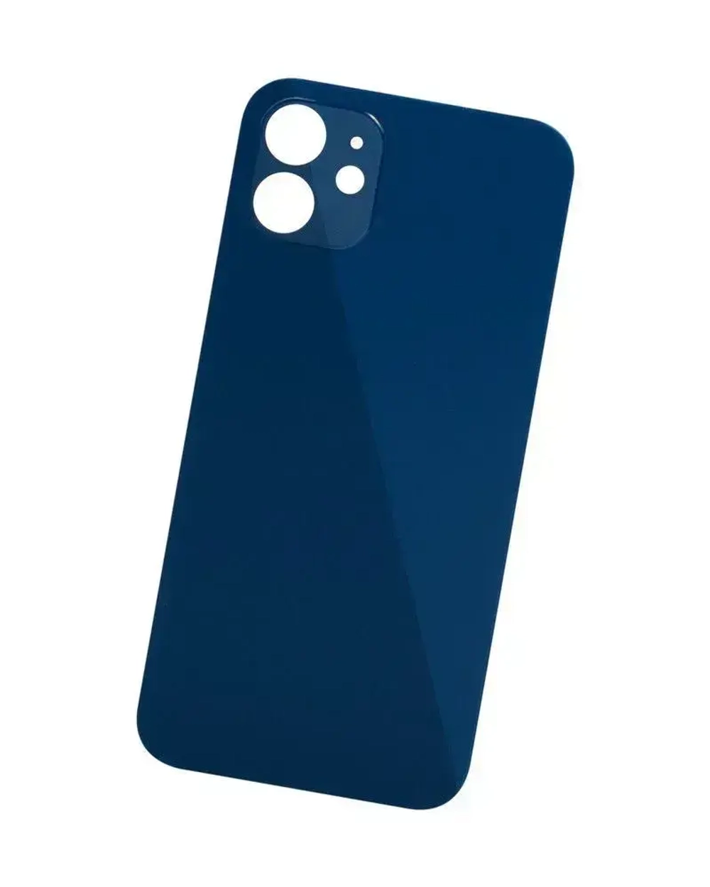 Задняя крышка для iPhone 12 Синий (стекло, широкий вырез под камеру, логотип)