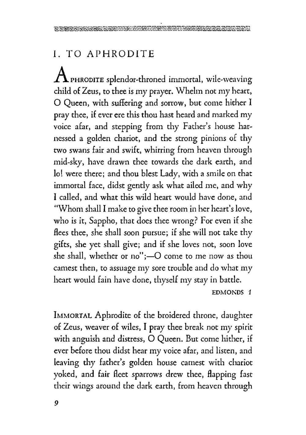 Songs of Sappho in English translation by many poets | Sappho