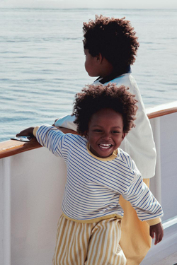 ZARA TIMELESS — БРЮКИ BAGGY ИЗ ТВИЛА В ПОЛОСКУ, ГОРЧИЧНЫЙ