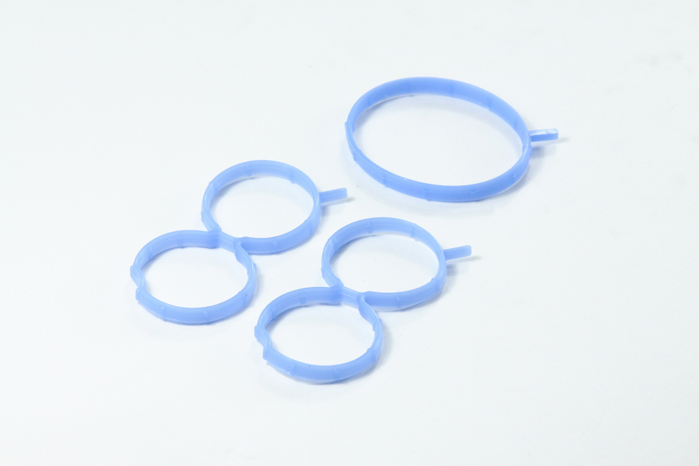 Прокладка коллектора ВАЗ 2190, 2192 дв. 8 кл. (впускной) комплект, синий/белый силикон (ПТП64)