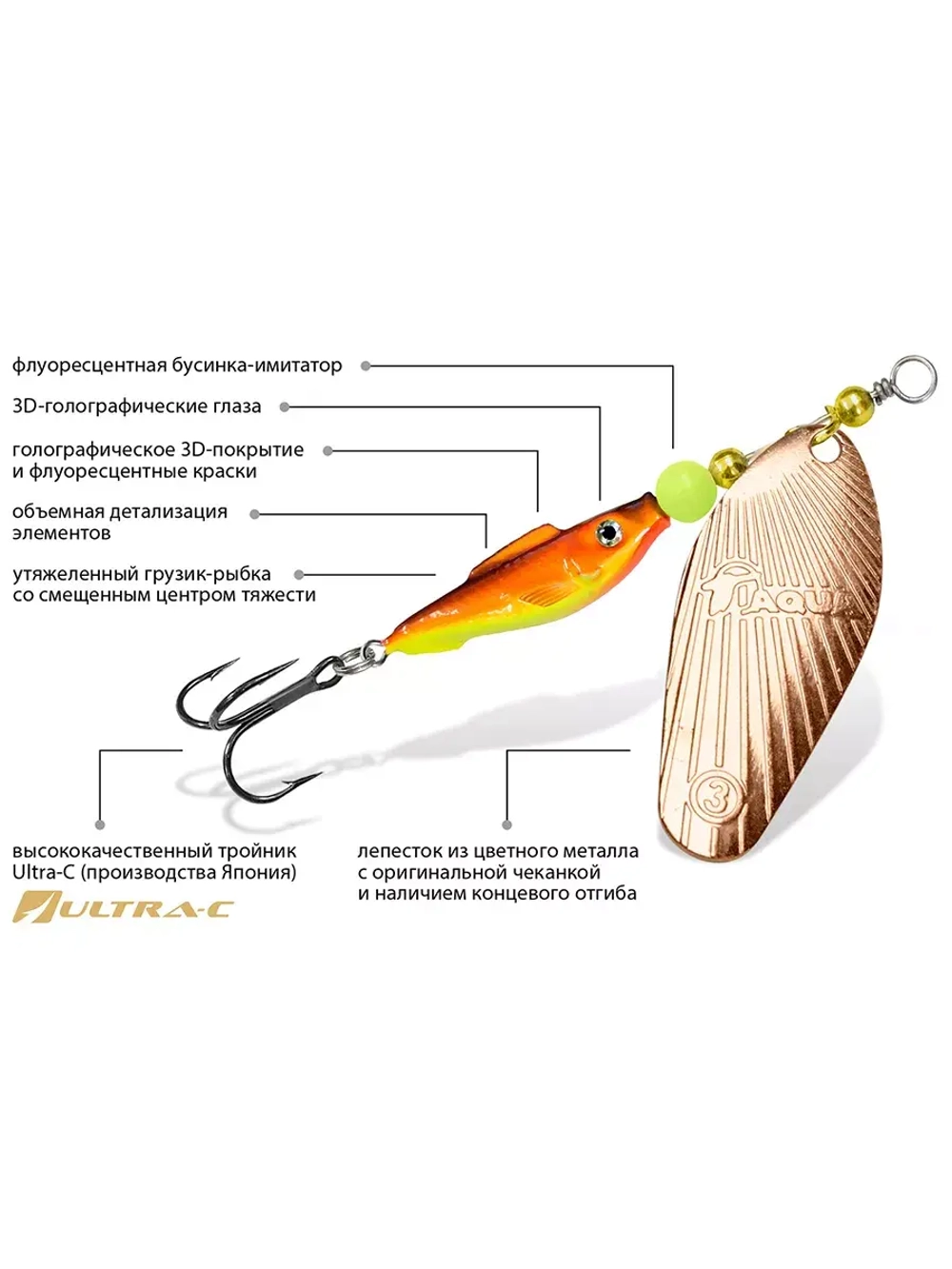 Блесна вертушка FISH SHELL-3 12,0g, 62 , 1 шт