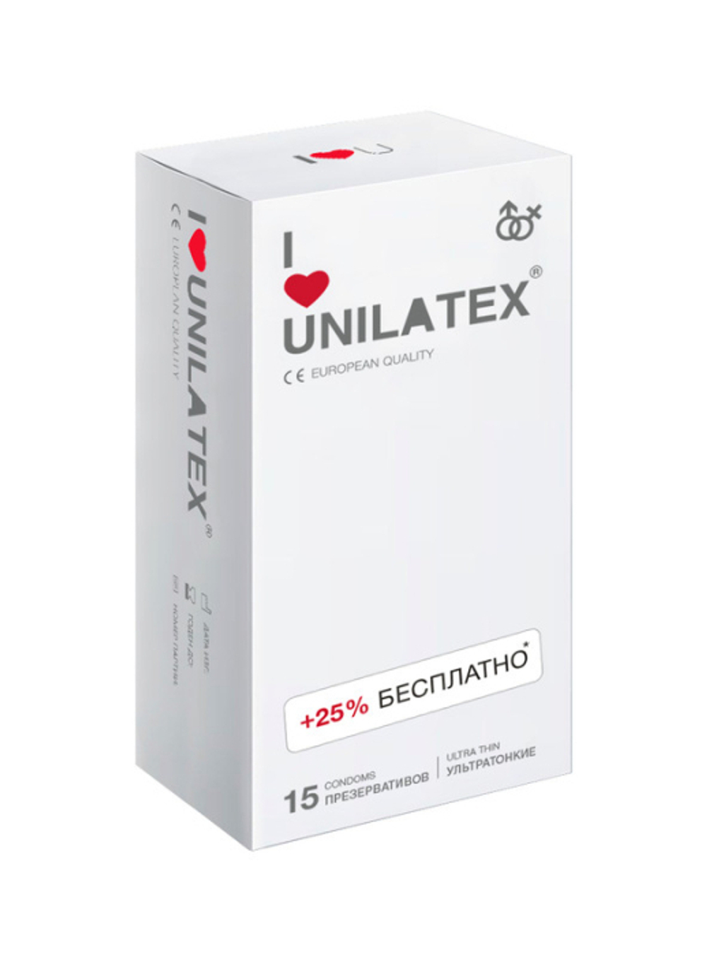 Unilatex Ultra Thin 12 шт+3 шт презервативы гладкие №12 ультратонкие