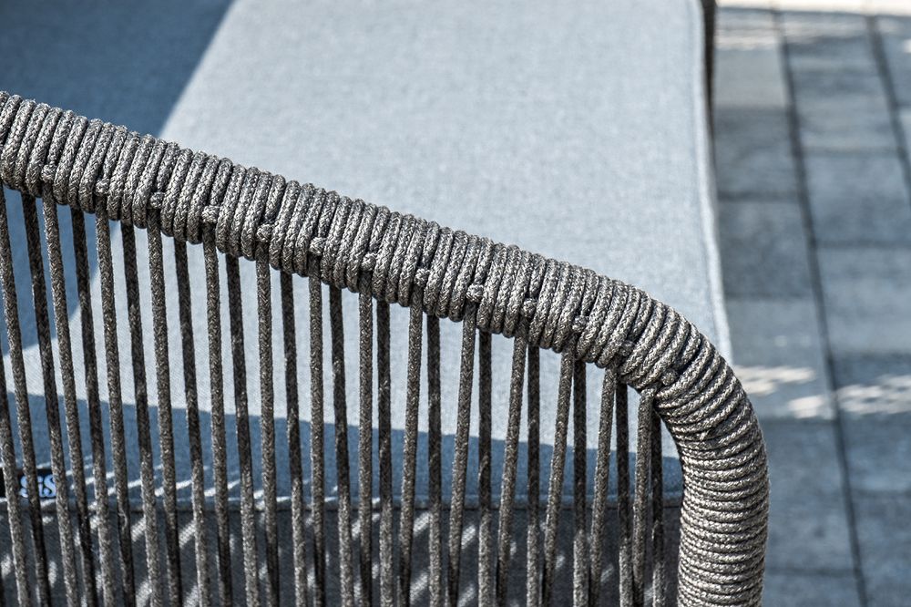 "Канны" лаунж-зона 4-местная плетеная из роупа (веревки), цвет темно-серый