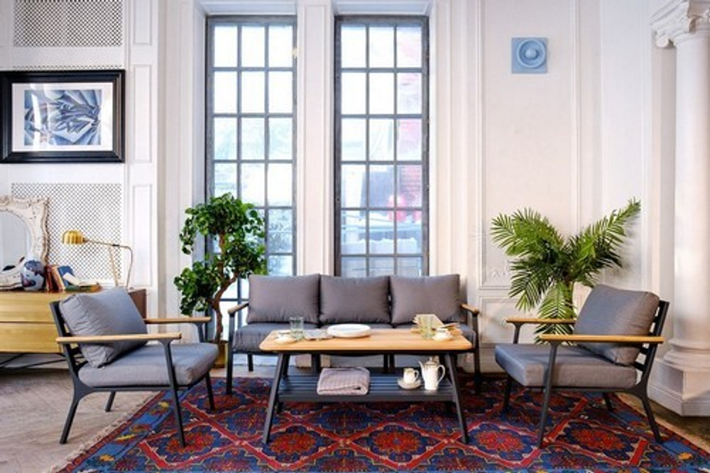 Диванная группа из алюминия CONCORDE L темный графит