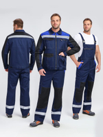 Костюм ProfLineBase-2 (тк.Твил,210) п/к, т.синий/черный/васильковый