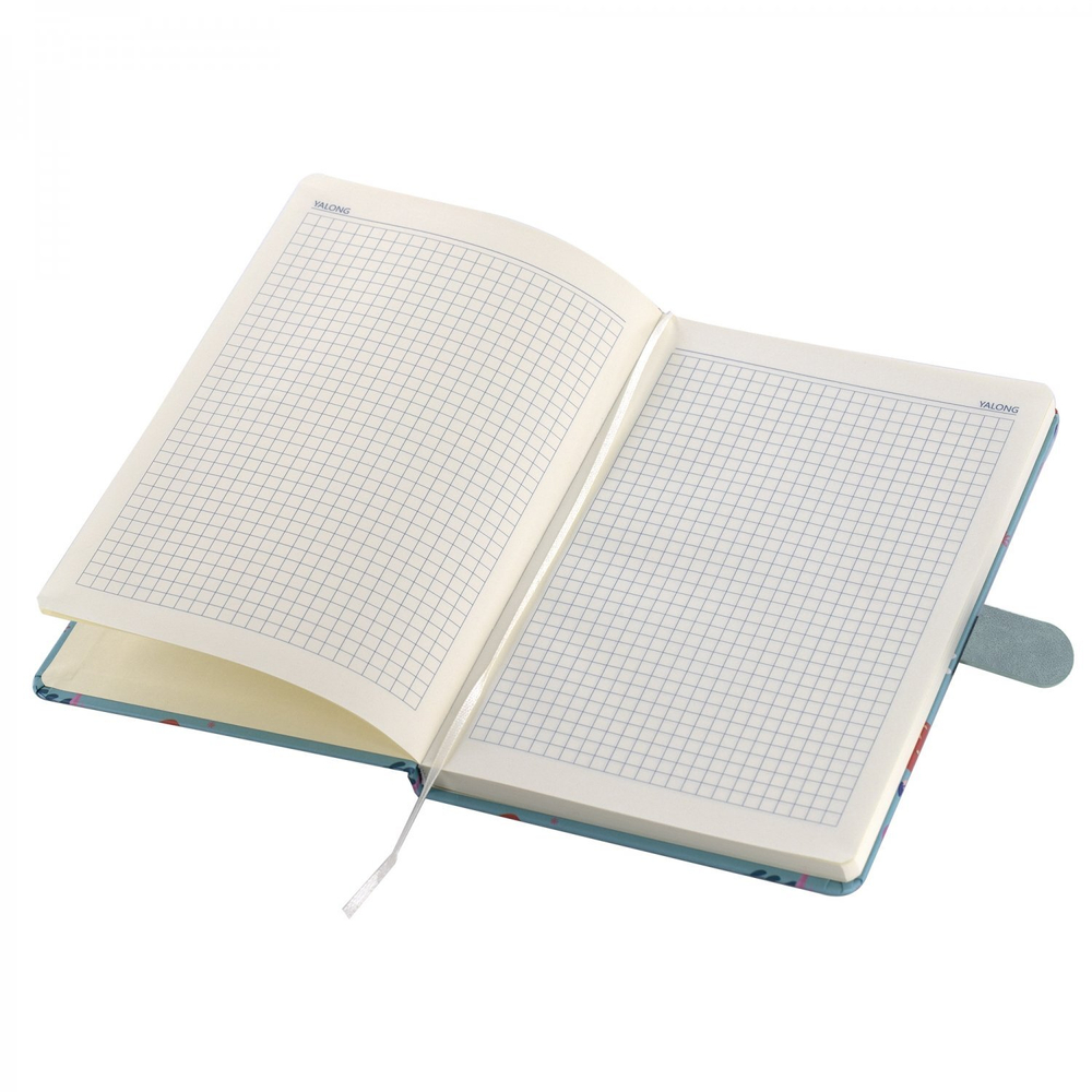 Записная книжка, А5, Yalong, 7БЦ, матовая ламинация, ляссе, клапан на магните, клетка, 80 л., "Летний стил", ассорти