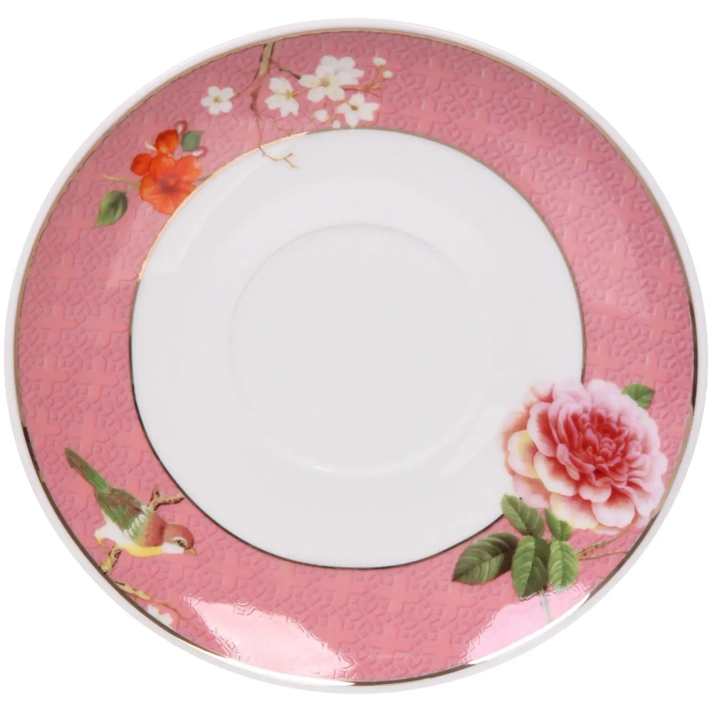 Чайная пара керамическая «Грация» (кружка 220мл+блюдце) в подарочной коробке, красная роза