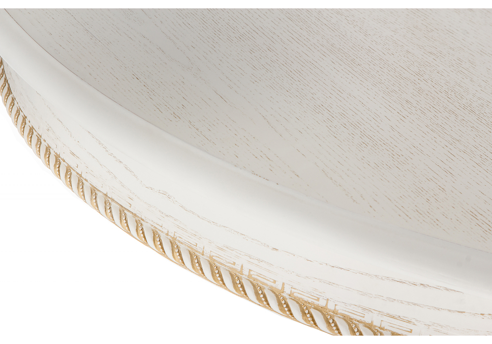 Стол деревянный Woodville Павия молочный, золото патина