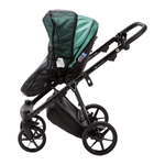 Детская коляска Adamex Belissa Deluxe 2 в 1 B-SM01 (ИЗУМРУД. ПЕРЛ 100% КОЖА)