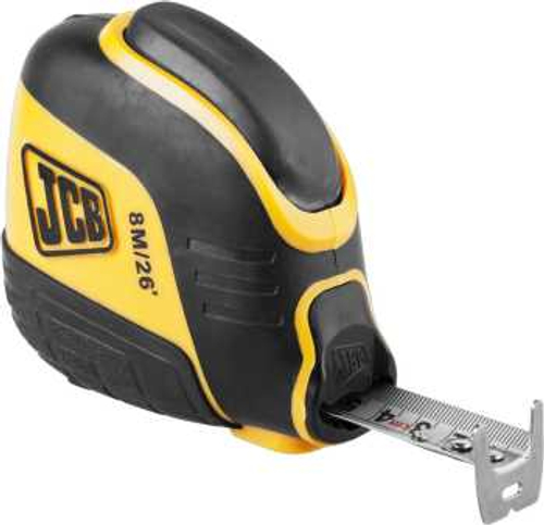 Рулетка, автостоп, двусторонняя шкала, двухкомпонентный корпус, 8м, JCB, JMS004