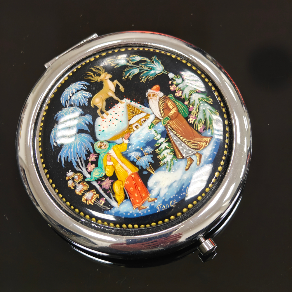 Ручное зеркало "Серебряное копытце" (худ. роспись Палех)