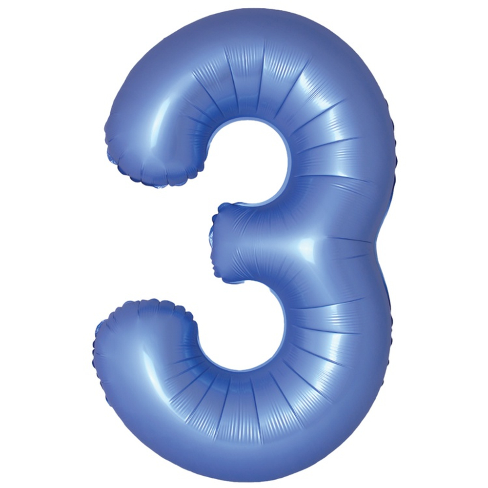 Шар фольгированный Цифра 3 101 см (Синий)