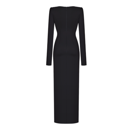 Платье макси с глубоким разрезом из джерси