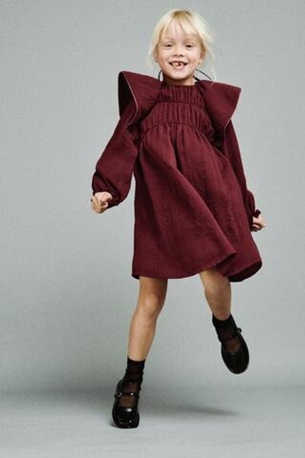 ZARA ПЛАТЬЕ С БЛЕСТЯЩИМИ ДЕТАЛЯМИ, КРАСНЫЙ