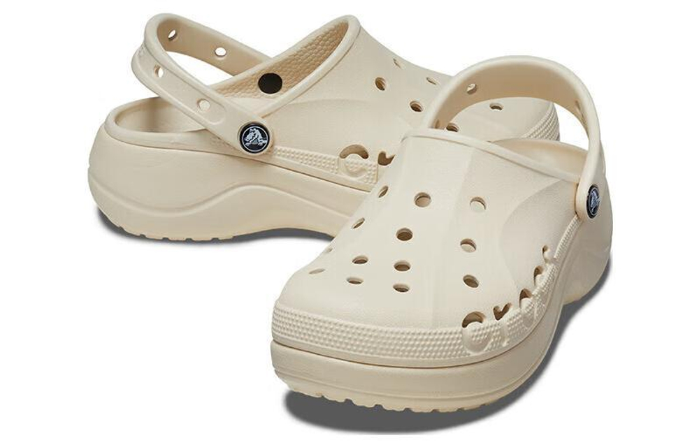 Crocs Card Crocs Baya Platform Clog Beiya non-slip wear-resistant hole shoes women's off-white