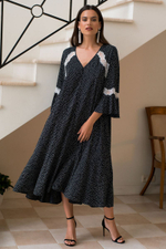 Длинная сорочка свободного кроя из вискозы (Размер: M-L) (Цвет: черный)