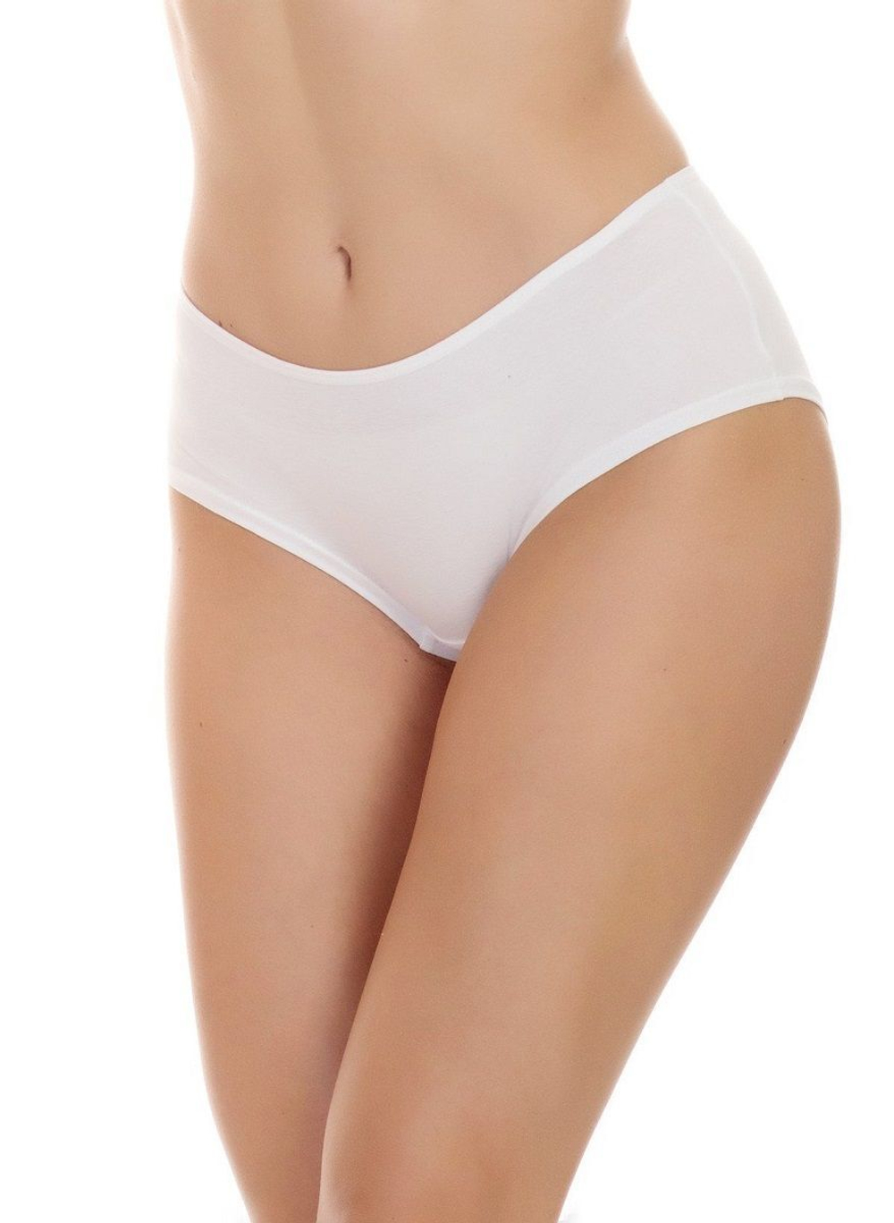 Хлопковые трусики-шорты со средней линией талии (Размер: S) (Цвет: белый)