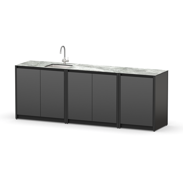 Уличная кухня Lounge C-105S, 2.4 м, черный/серый каспий