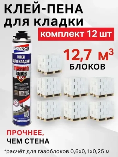 Комплект клей-пена для кладки Polynor Thermo Block Box (Полинор Термо Блок Бокс)