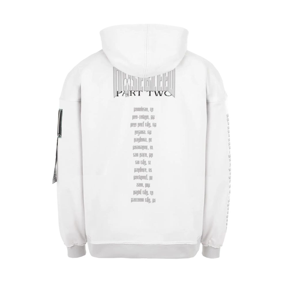 Худи Heartz zip Part-Two:Light Two-Tone Distressed белое