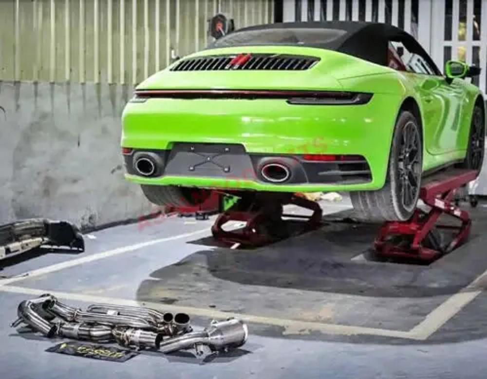 Спортивная система без глушителя с черным термозащитным покрытием для Porsche 911 992 Carrera/S/4/Cabriolet 2019+ Порше Карерра