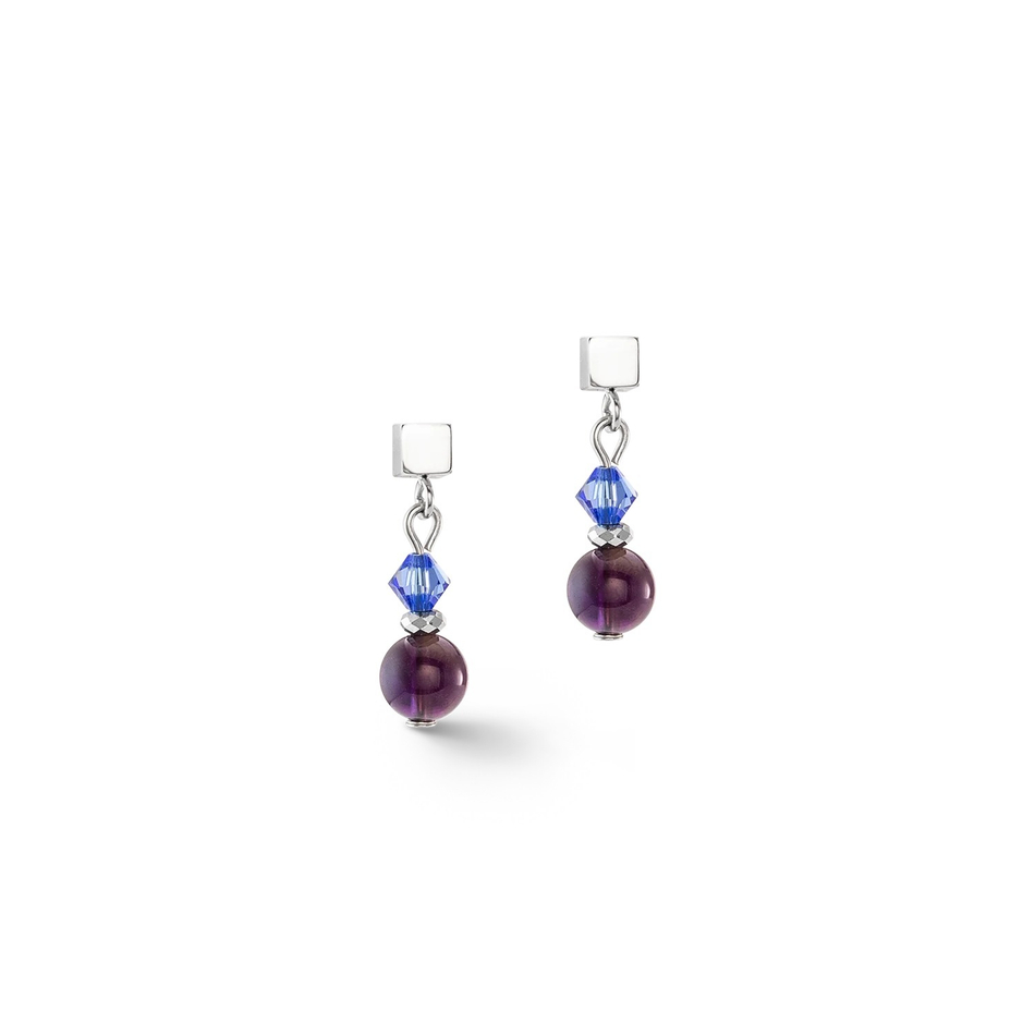 Серьги Coeur de Lion Purple-Blue 4345/21-0807