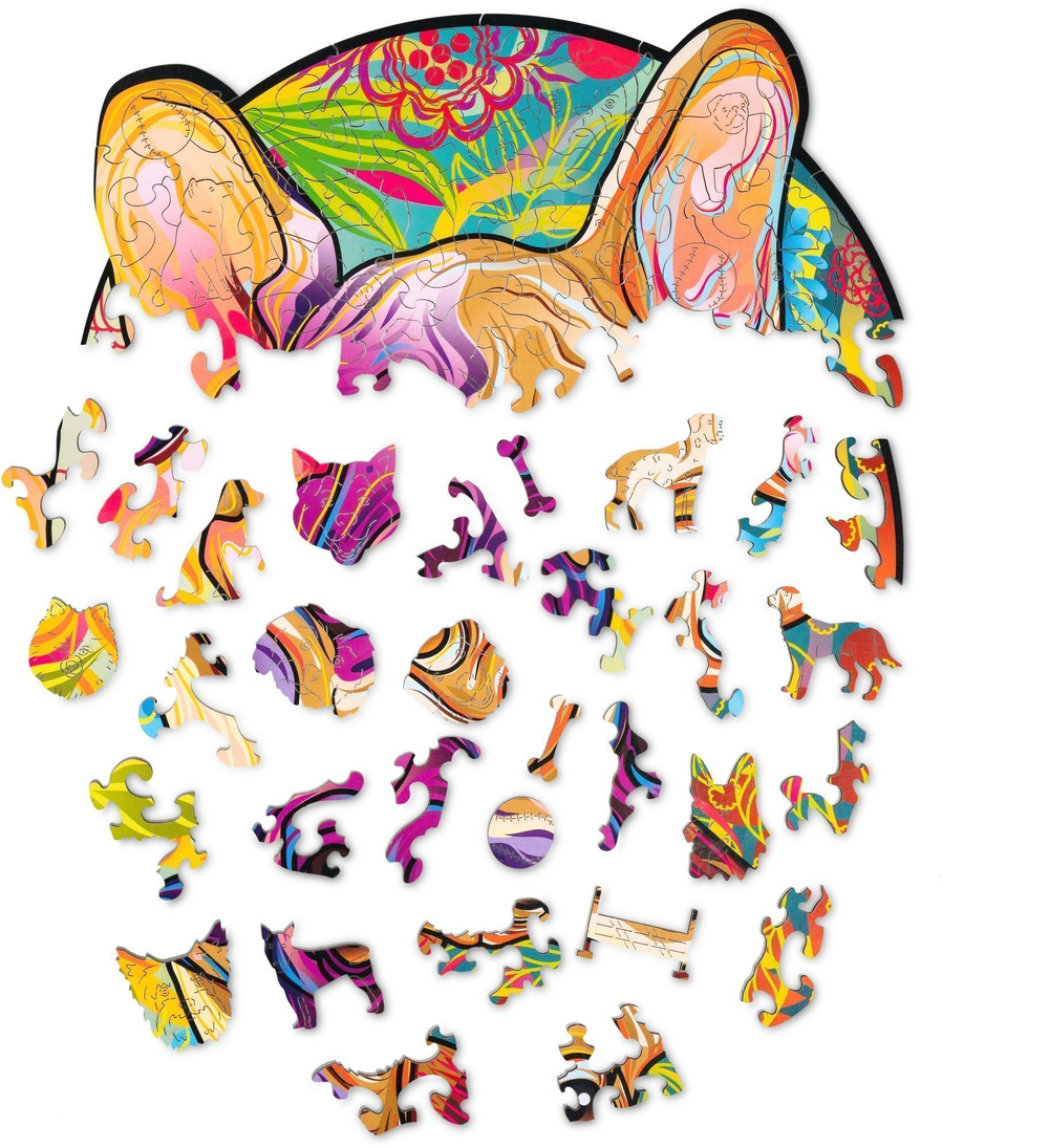 Деревянный пазл Wood Trick Щенок Рокки (Бульдог) (25x24 см)