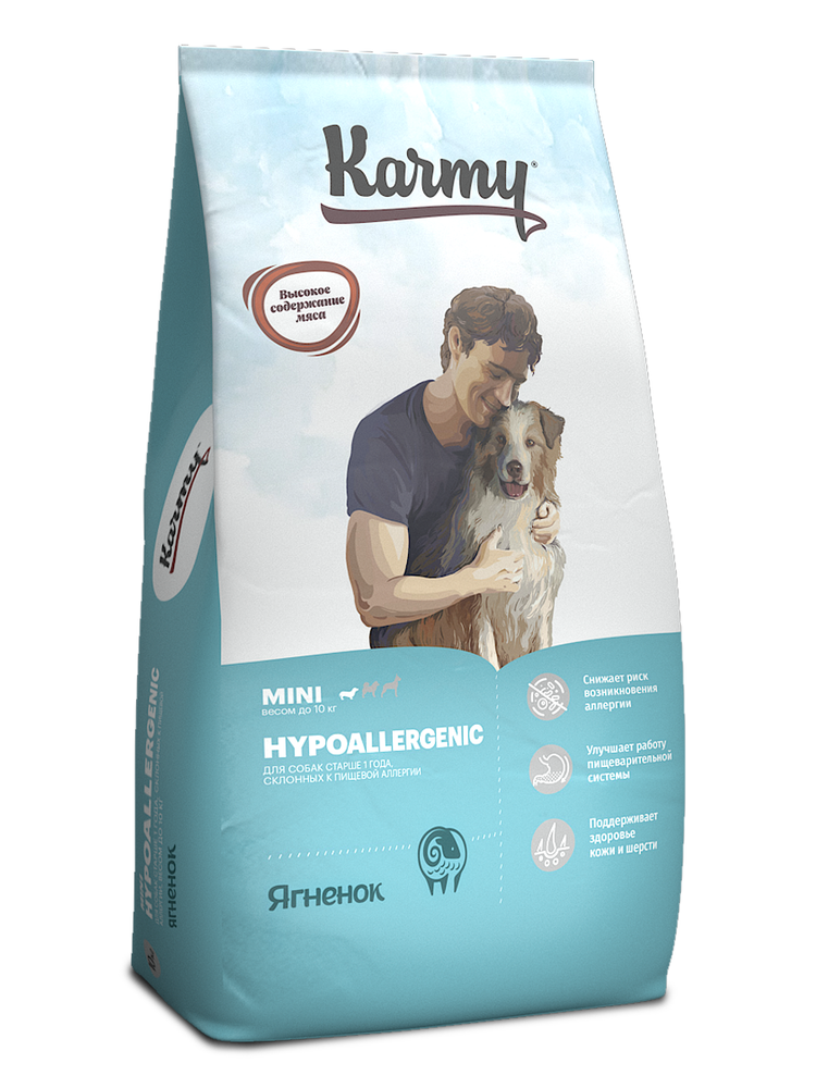 Сухой корм Karmy Hypoallergenic Mini для собак мелких пород Ягненок 10 кг