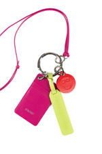 Подвеска - картхолдер с карабином PINK