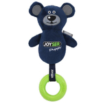 Игрушка для собак JOYSER Puppy Мишка с резиновым кольцом и пищалкой S/M синий, 21 см