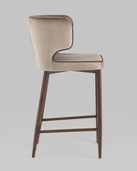 Стул полубарный Матео с кантом велюр шампань ножки дерево