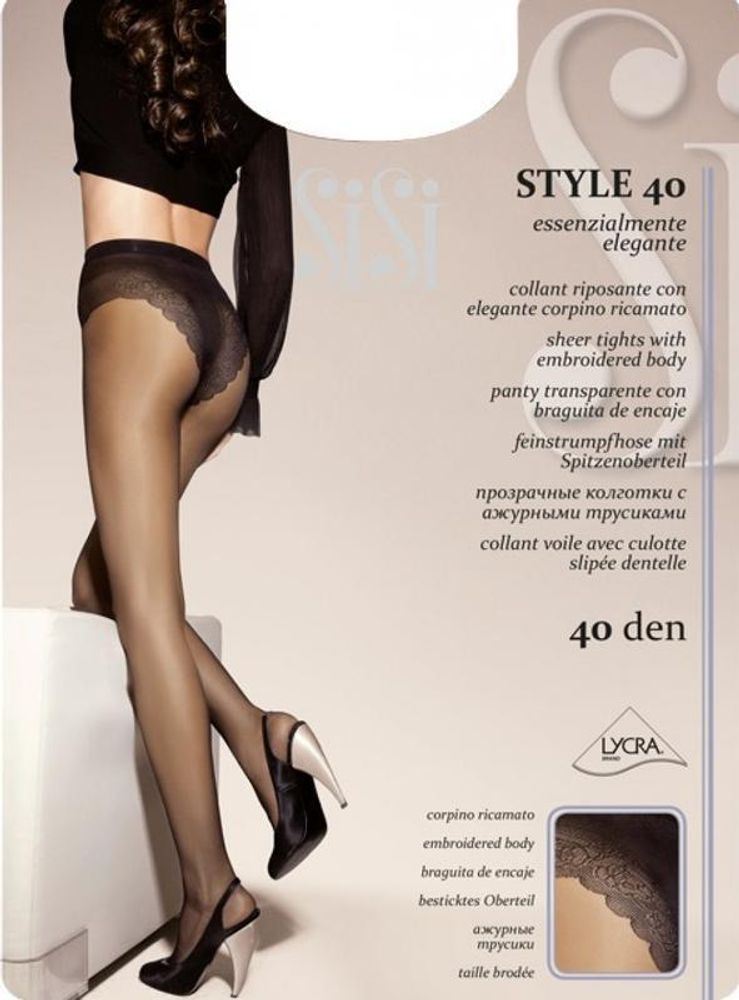 SiSi Style колготки c ажур. трусиками 40 den miele р.3 (M)