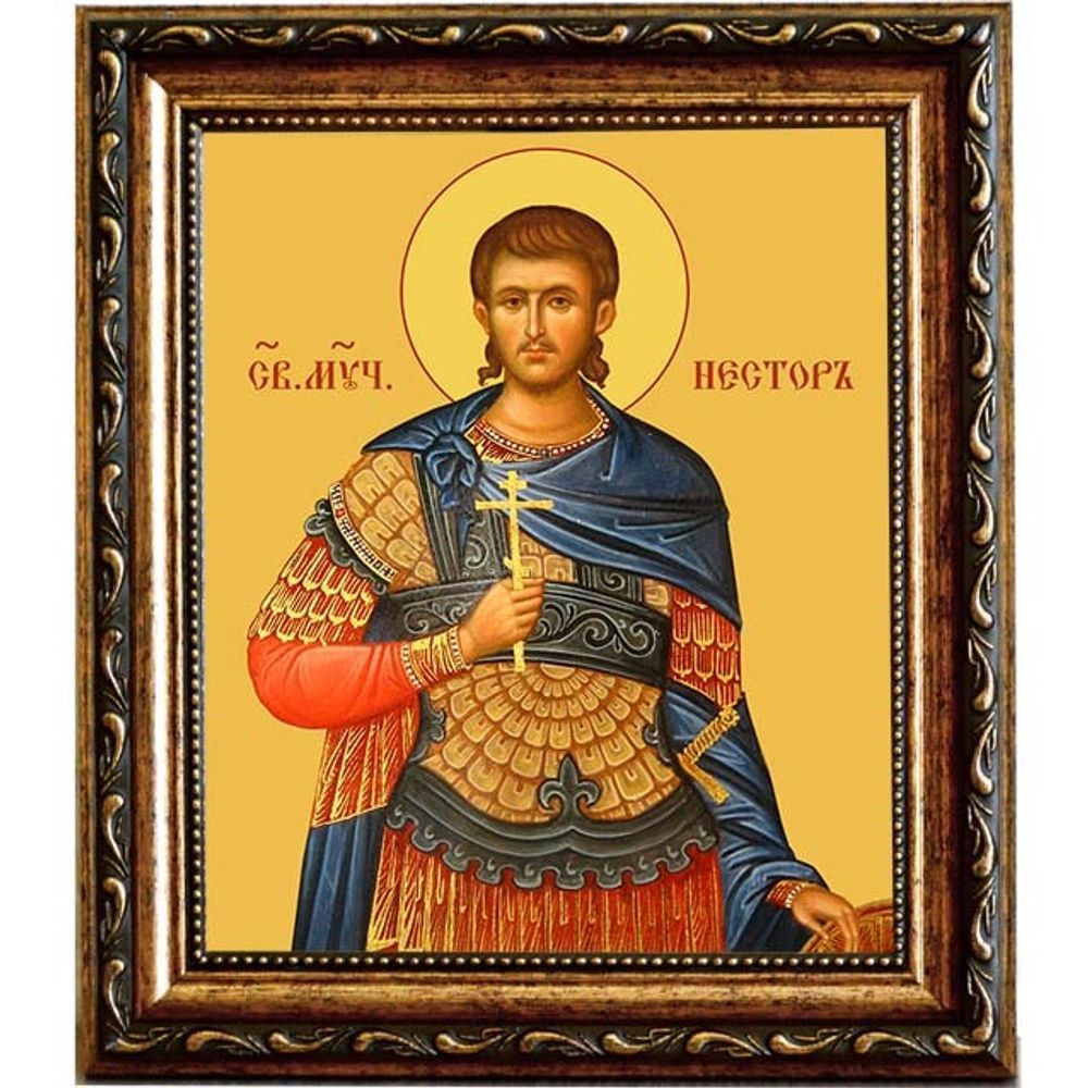 Нестор Солунский (Фессалоникийский) Мученик. Икона на холсте.