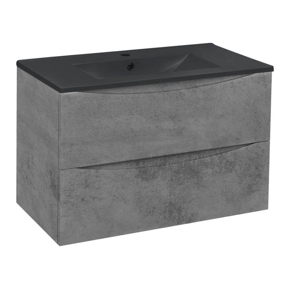 Тумба под раковину Vincea Mia 800 подвесная, 2 выкатных ящика soft close, Beton