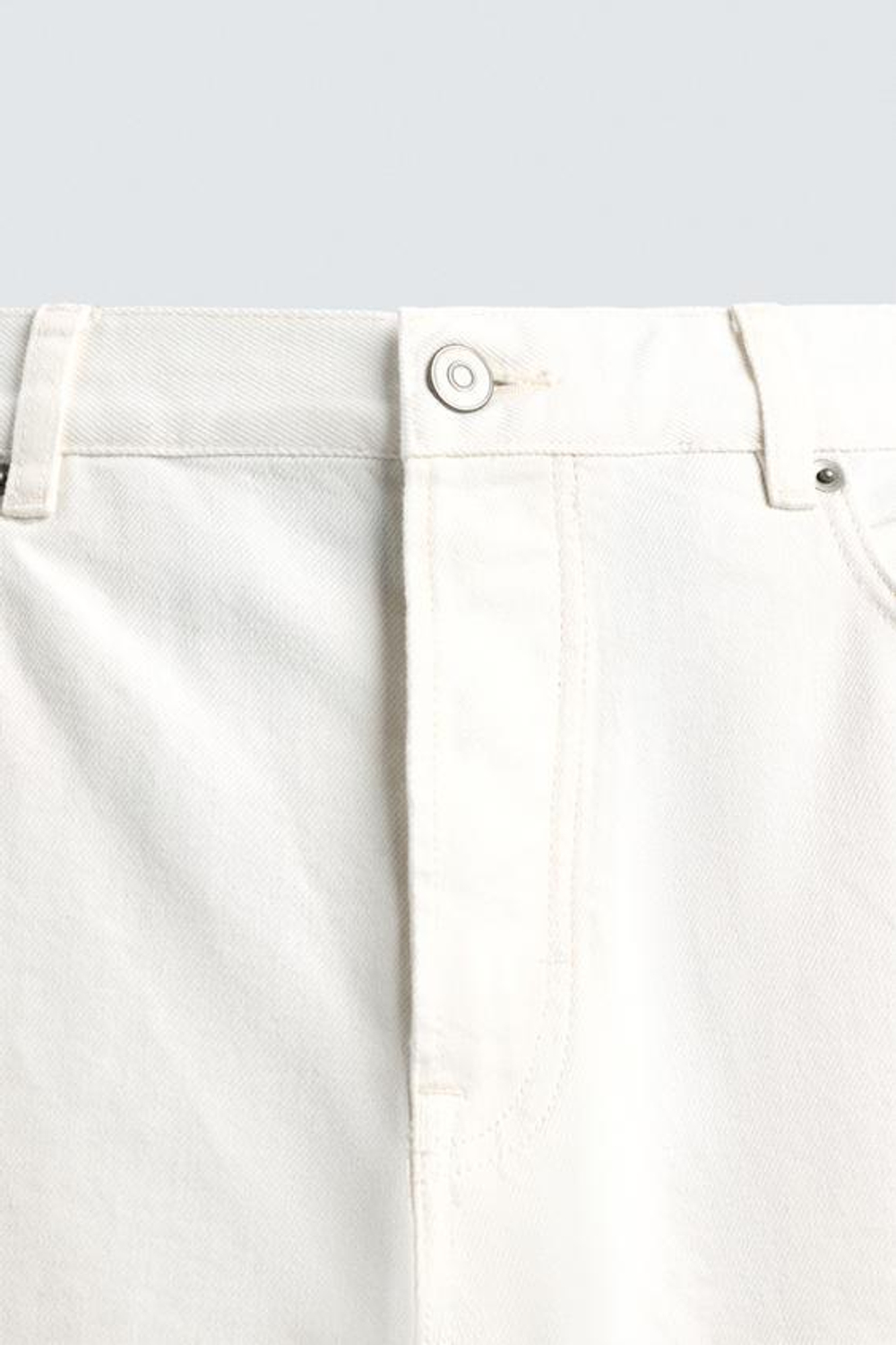 ZARA ДЖИНСЫ STRAIGHT FIT, ЖЕЛТОВАТО-БЕЛЫЙ